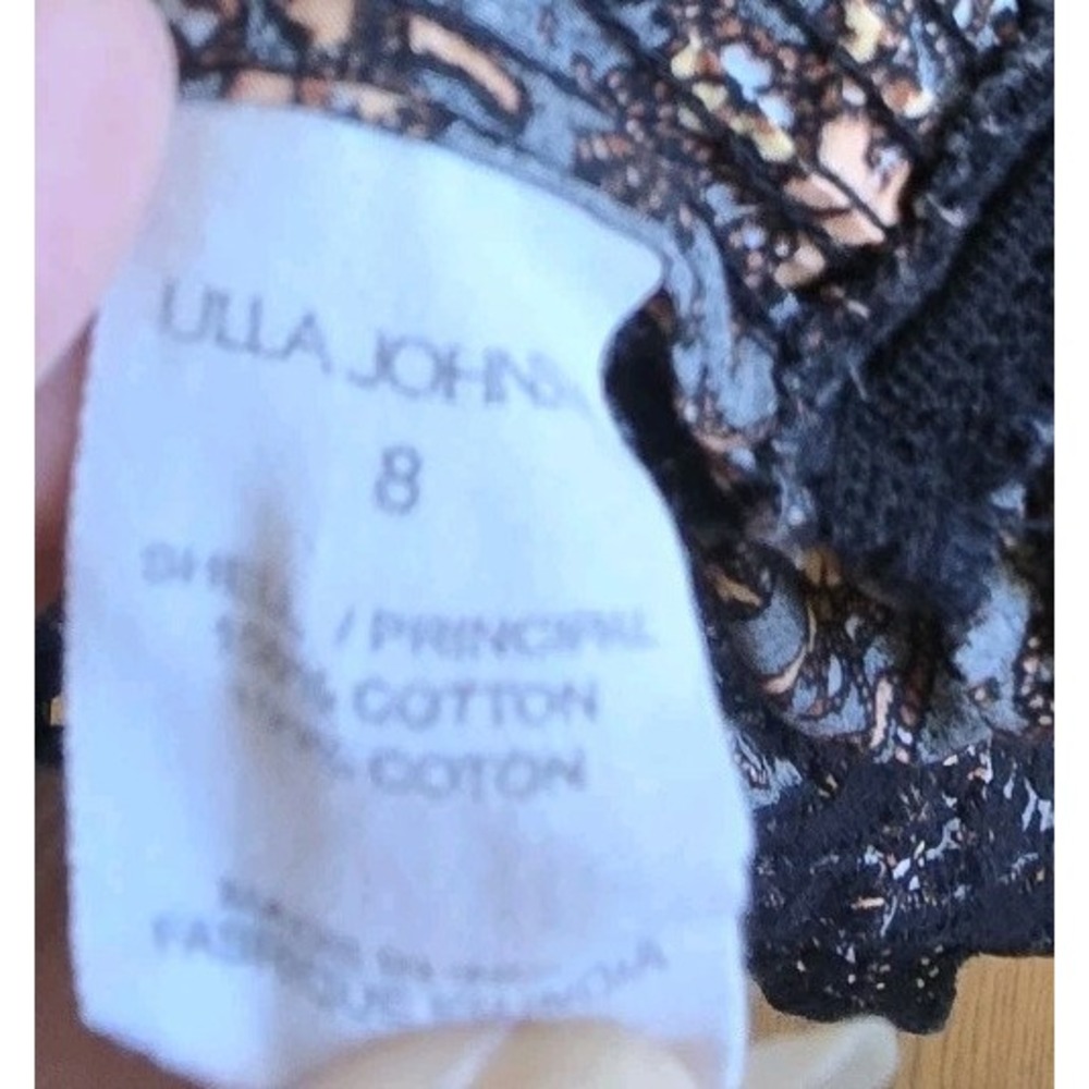 Ulla Johnson Jacqueline 8 Black Floral Pleated Cocktail Evening Midi Dress - Picture 11 of 14